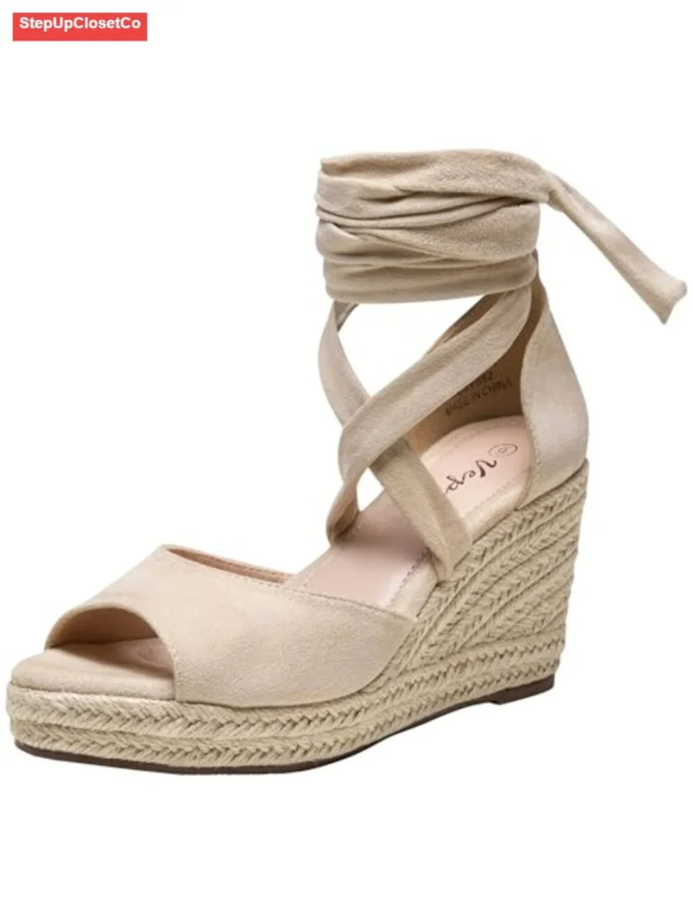 Women's Espadrille Wedge Sandals Lace Up Open Toe Platform